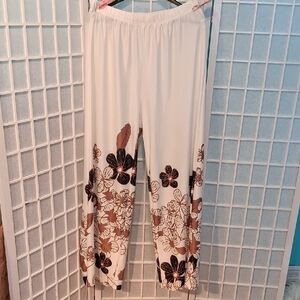 Chic Floral Wide Leg Women's Pants 6731